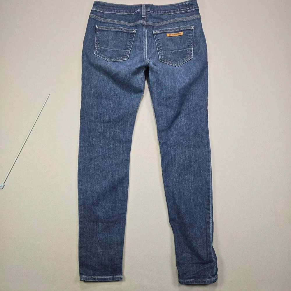 True Religion Women's Stella Skinny Jeans Blue Wash Size 29 Made in USA - Picture 2 of 12